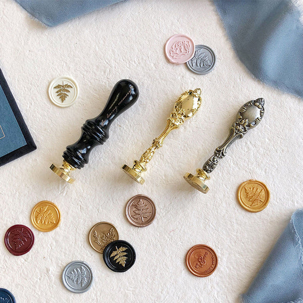 Fire Lacquer Wax Seal Stamp Set | Japanese Lacquered Brass Sealing Kit with Wax Strips | Elegant Vintage Gift Box