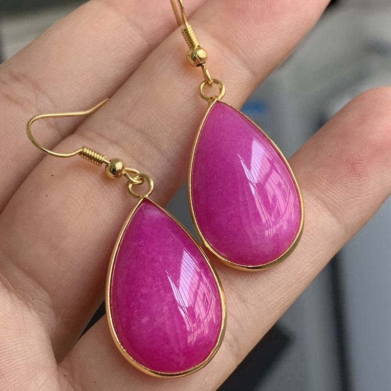 Cherry Blossom Sugilite Drop Earrings — Serene Eastern Ritual Jewelry
