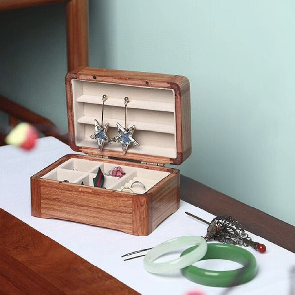 Burmese Rosewood Small Jewelry Box | Zen Chinese Style Artisan Box for Meditation Space