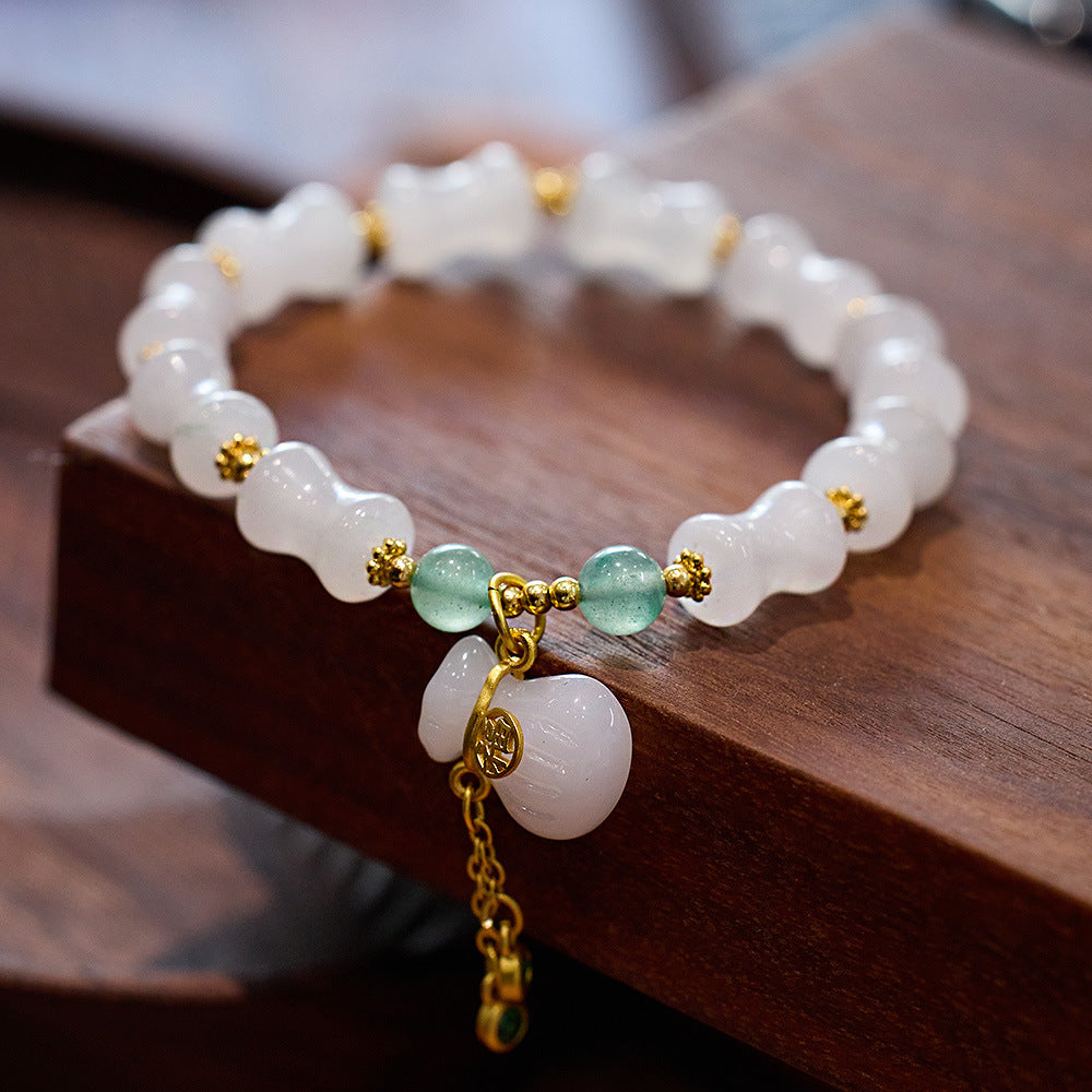 Natural Jinsi Jade Bracelet | Authentic Green Jade with Gold Accents | Zen Meditation Jewelry for Women | Artisan Handcrafted 2026